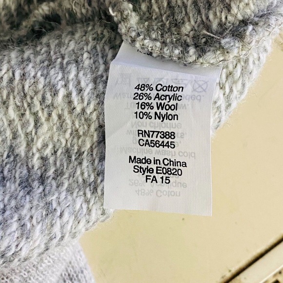 Womens M J.Crew Funnel Neck Sweatshirt Heather Gray Pullover Front Pocket #E0820 - Picture 6 of 6